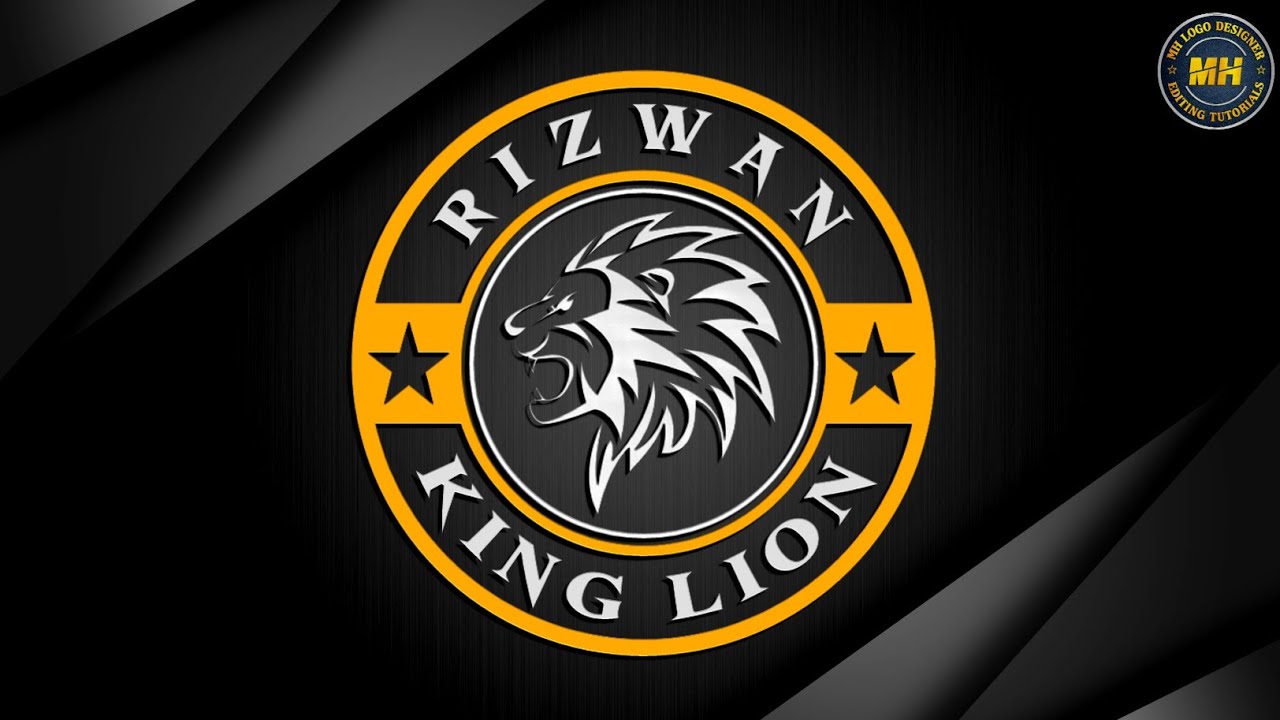 Rizwan name logo design | king lion logo | how to make professional logo | Rizwan logo | MH DESIGNER