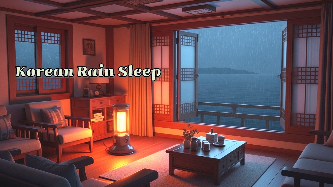 Rainy Night in Korea by the Ocean Window🌙🌊  |  Deep Sleep Rain Sounds
