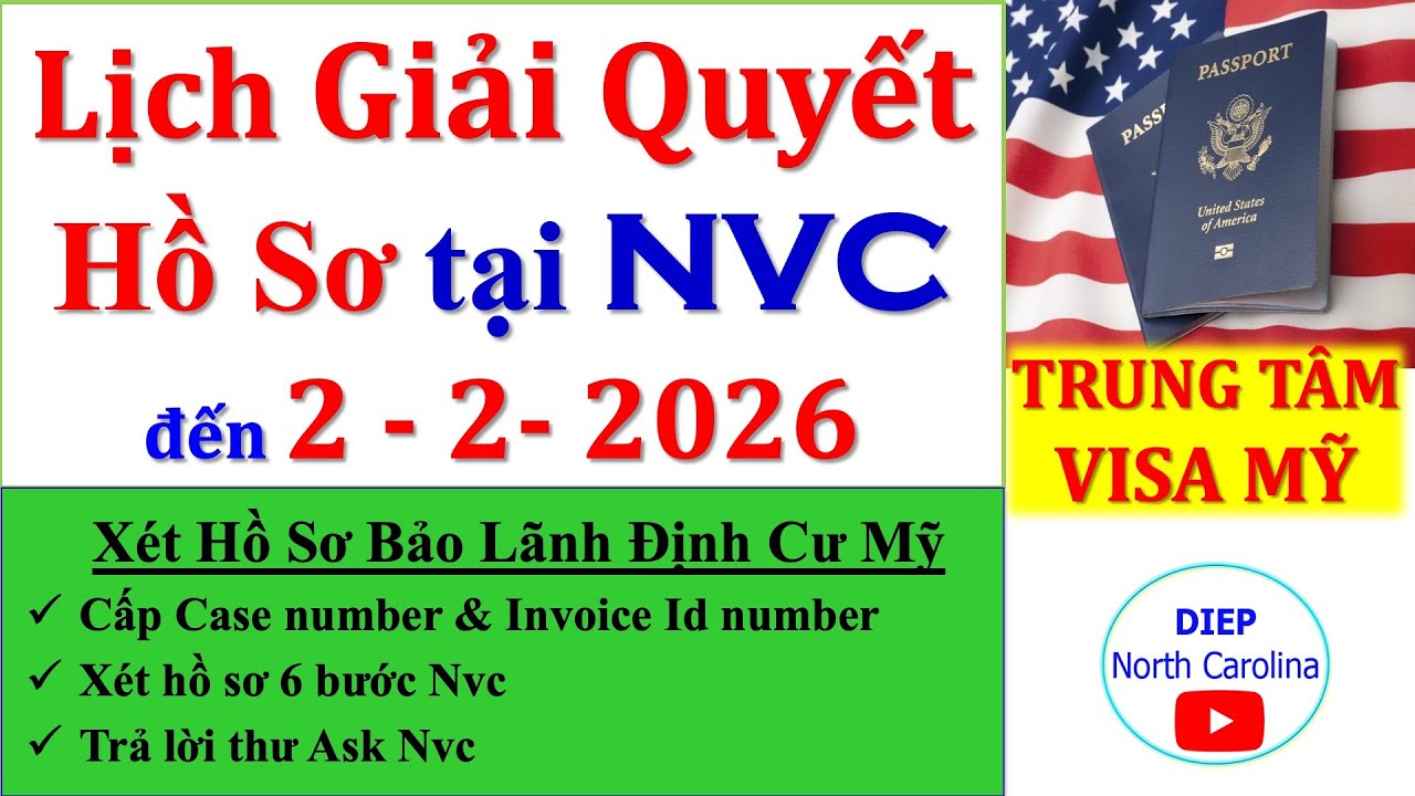 Lịch Giải Quyết HỒ SƠ ĐỊNH CƯ MỸ tại NVC || Cập nhật ngày 2/2/2026