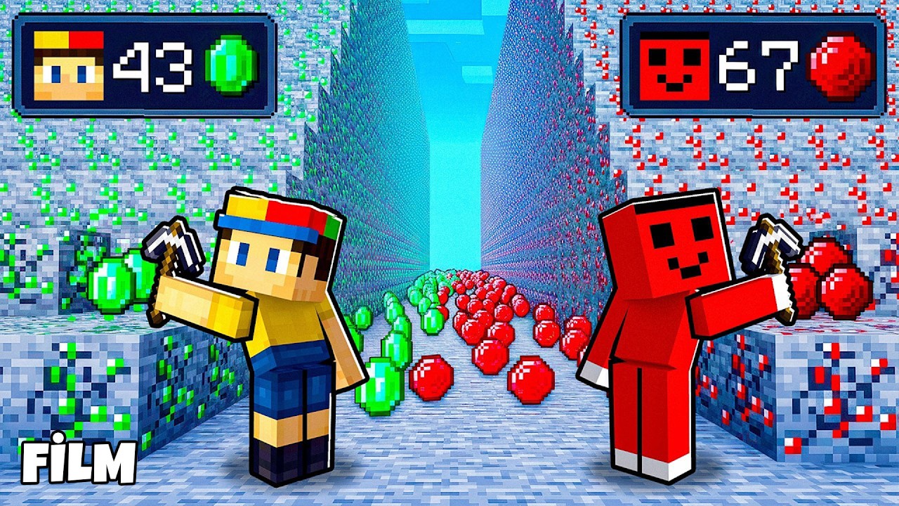 EMERALD vs RUBY AİLESİ MADEN KAZMA YARIŞMASI !! - Minecraft