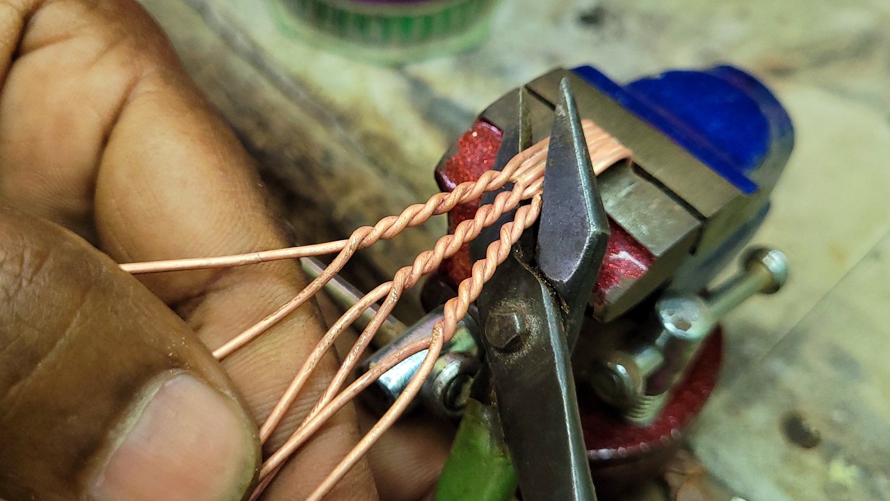 Beautiful design twisted copper ring making ! How to make a copper ring 
