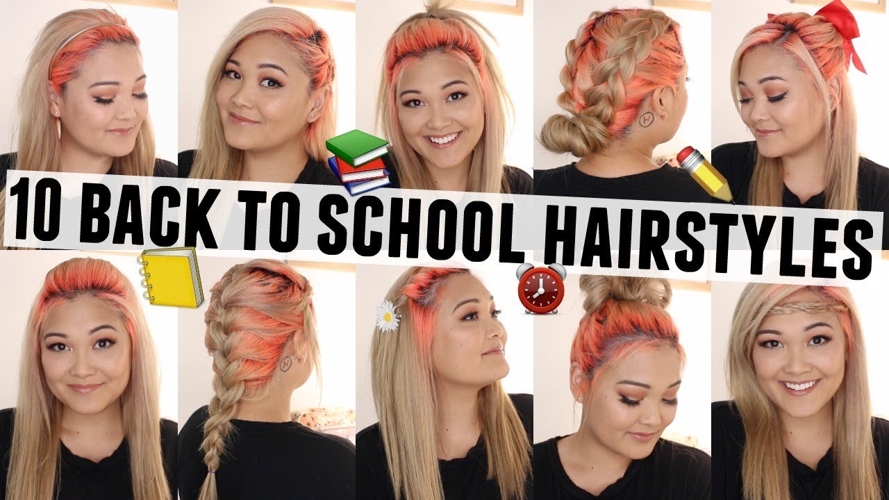10 Easy & Heatless Hairstyles for Back to School // Under 5 Minutes