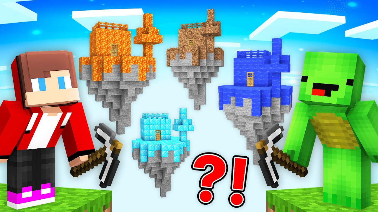 Mikey and JJ Survived On Sky Islands in Minecraft (Maizen)