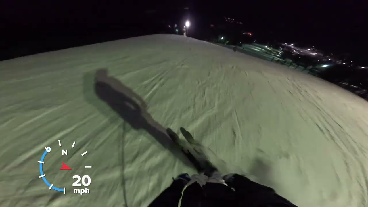 Night skiing at Whitetail PA Raw footage