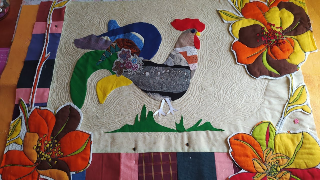 72. Пэчворк для начинающих. Аппликация в Лоскутном шитье. Панно в деревенском стиле.