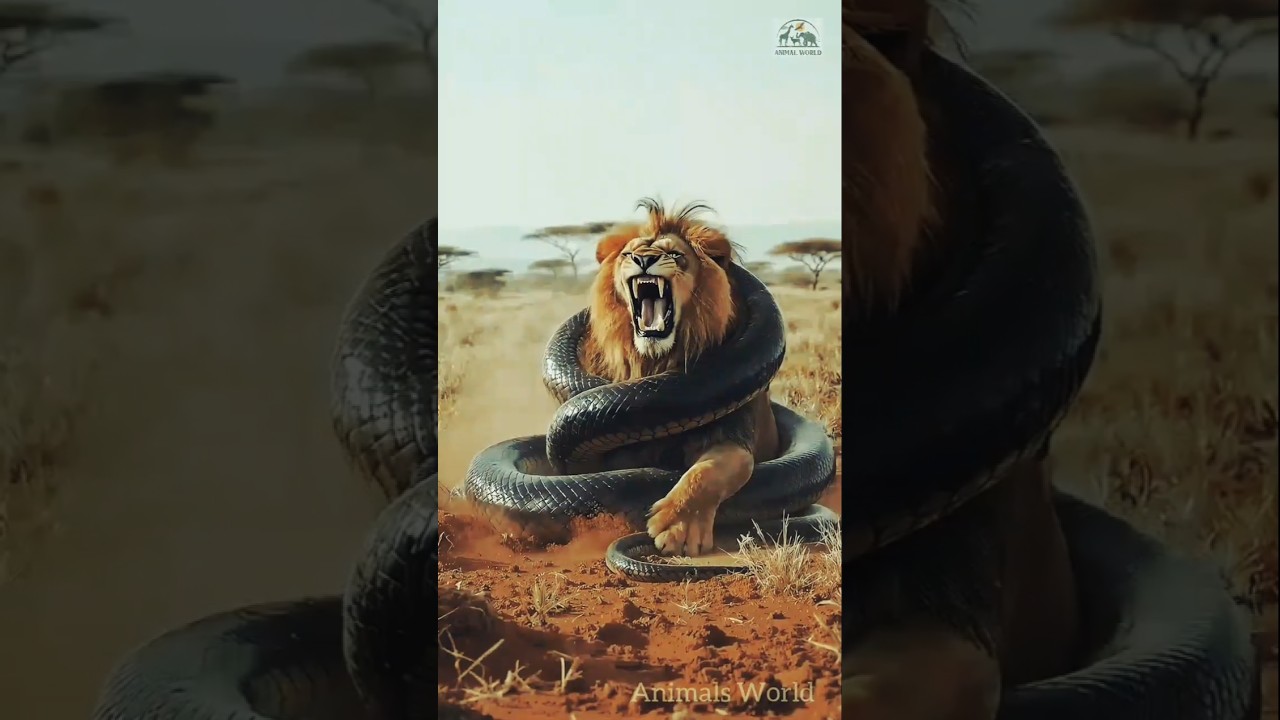 Wild The Snake Successfully catch The Lion 🦁🦁🦁 