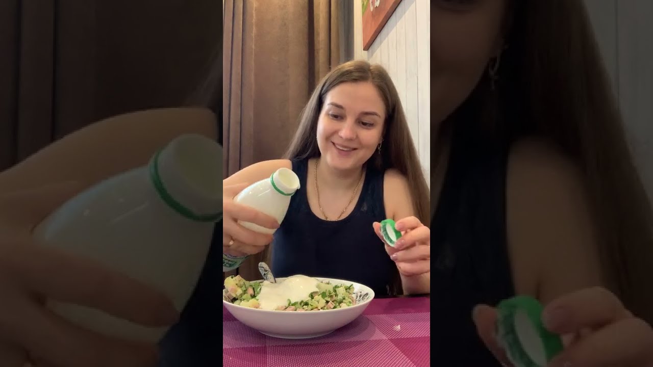 Мукбанг окрошка с хреном