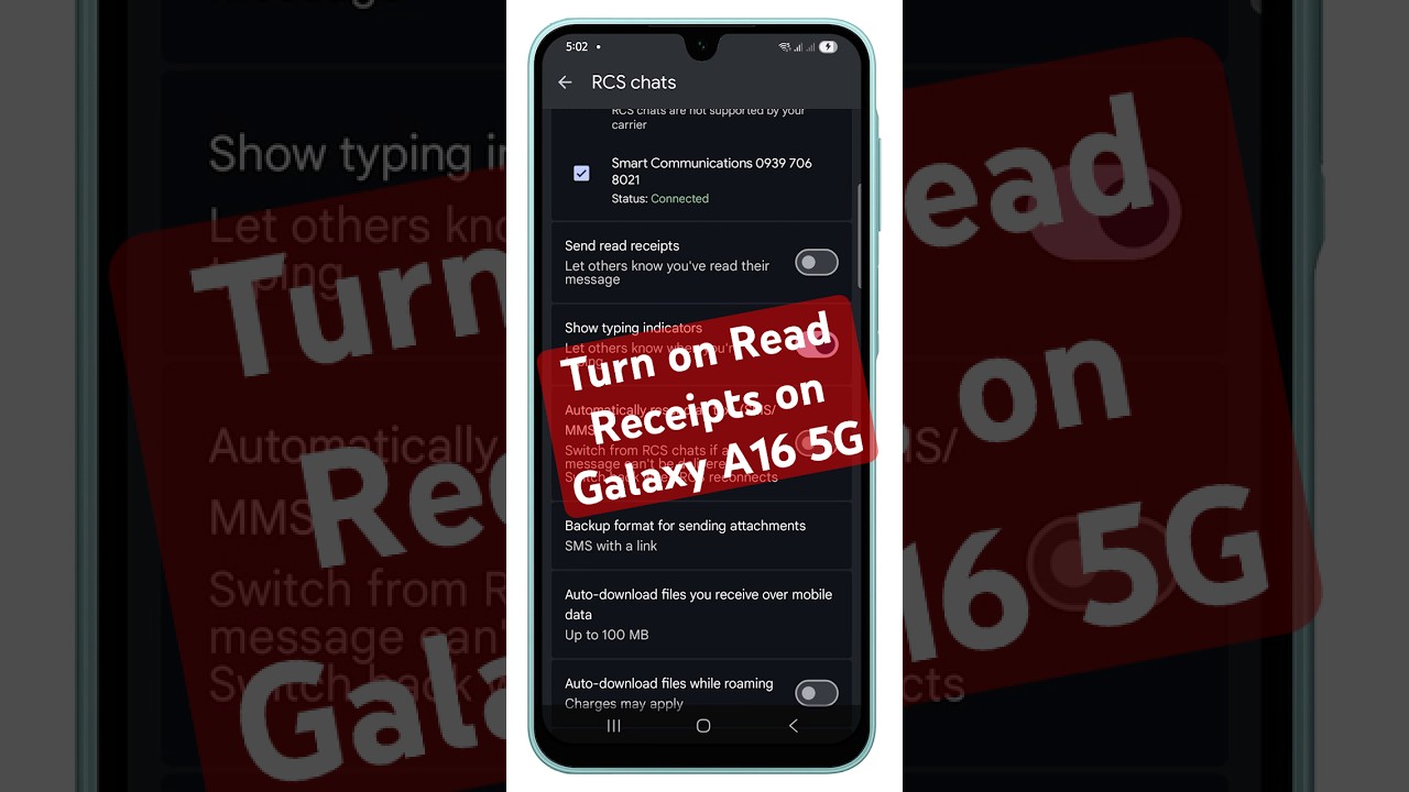 Turn On or Off Read Receipts for Text Messages on Galaxy A16 5G