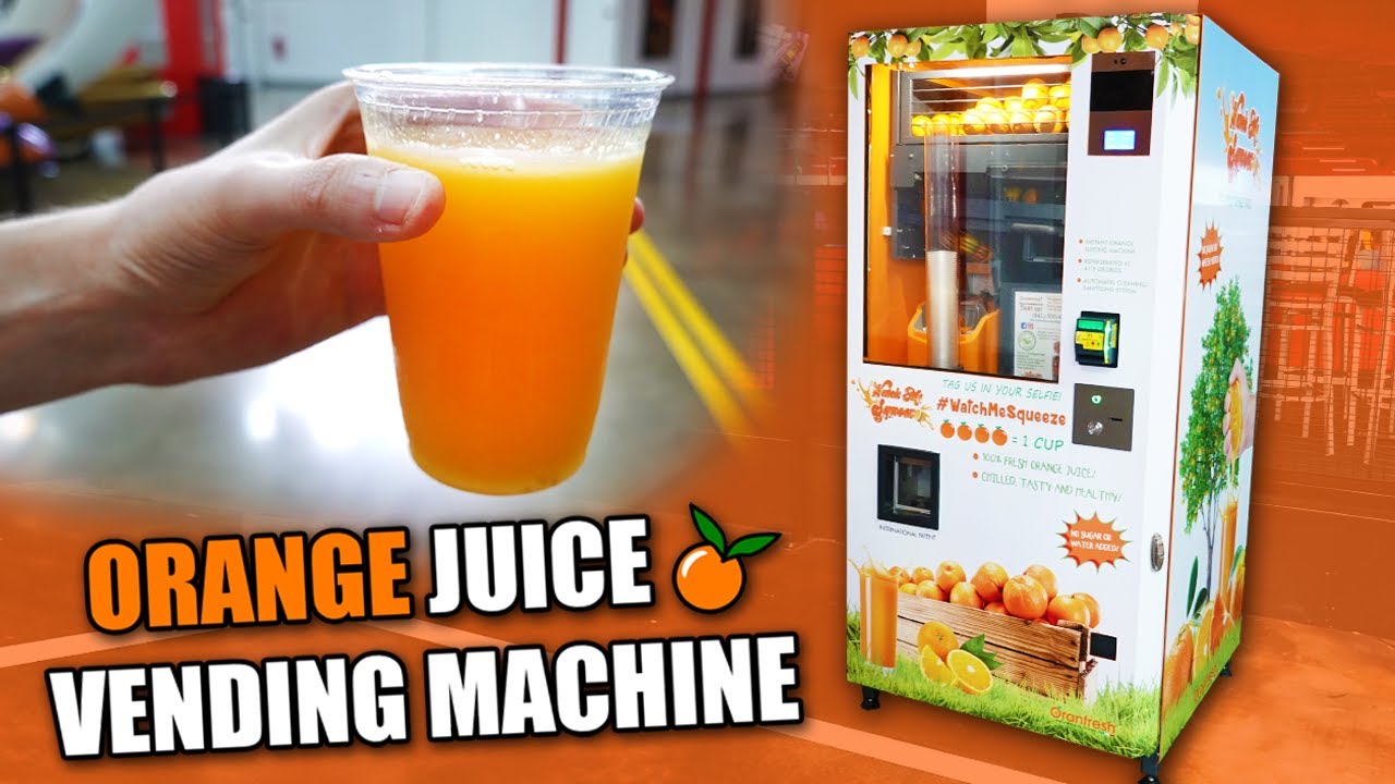 The Coolest Vending Machine Ever! - Fresh Orange Juice