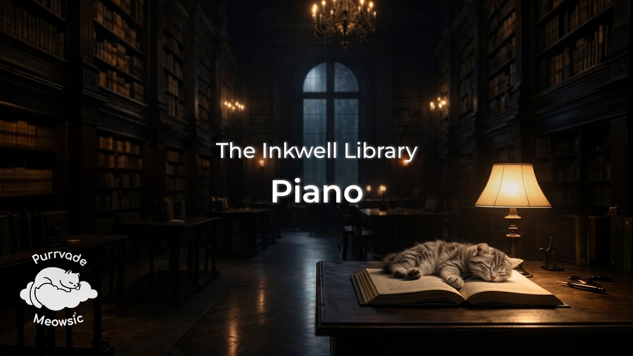 BGM |《墨影圖書館：深夜的哲思》The Inkwell Library Midnight Contemplations | Piano | 鋼琴 | ピアノ | Piano