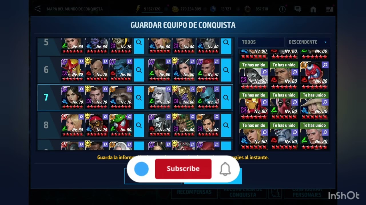 EQUIPOS de CONQUISTA, recomendando equipos - #marvelfuturefight