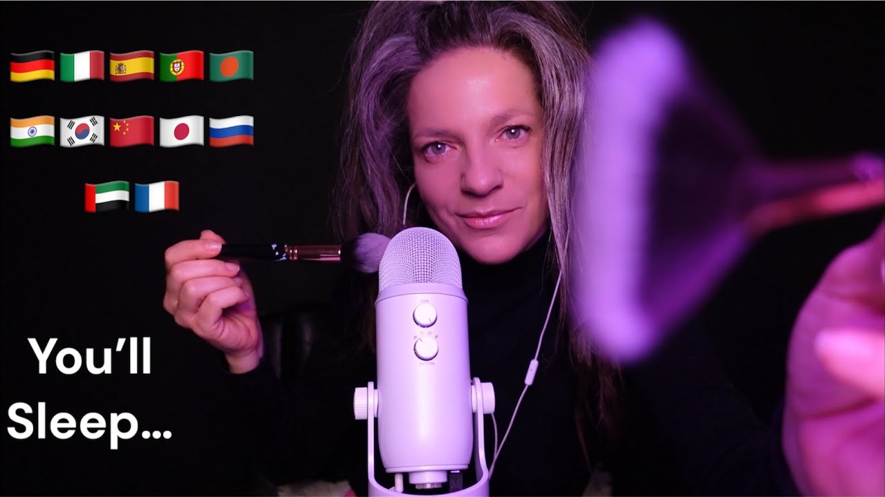 ASMR | Counting You to Sleep in Different Languages + Face Brushing 😴