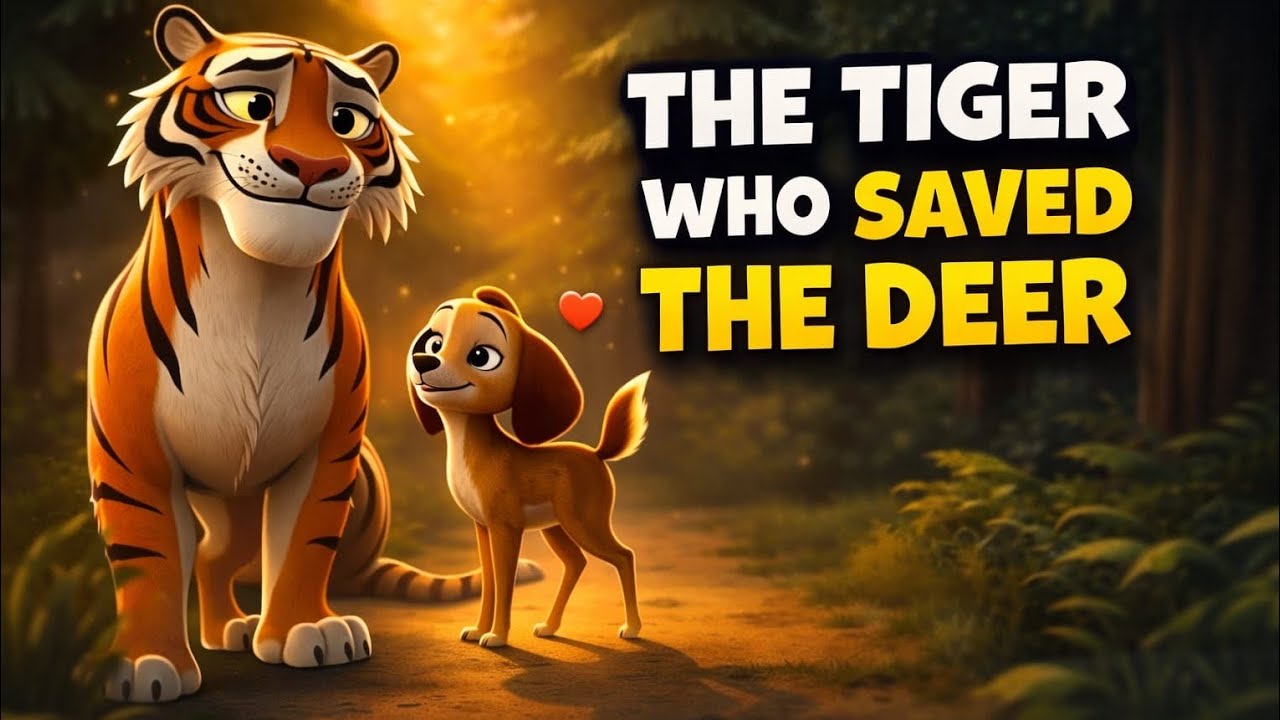The Tiger who saved Deer , fantastic story heart touching,#viral#cartoon#tiger#animation#emotional 