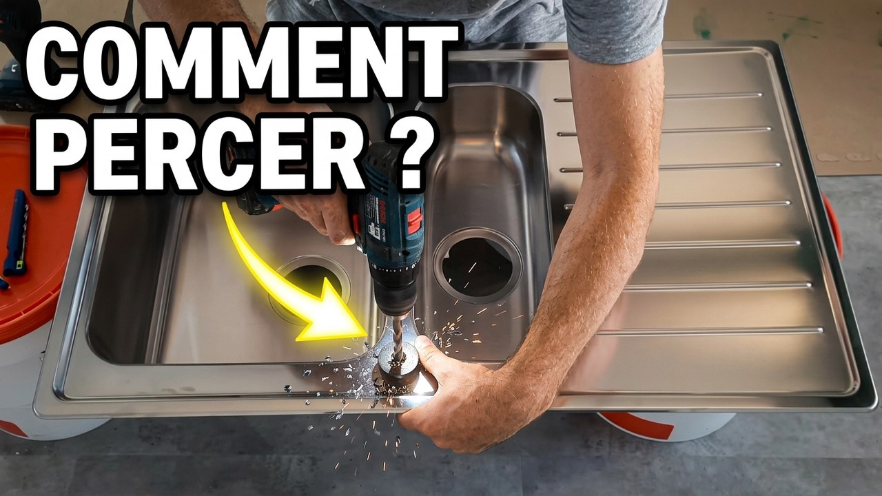 Comment percer un trou dans #evier inox pour robinet
