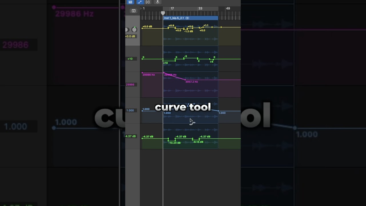 Quickly Access Automation Curve Tool in Logic Pro! #logicpro #logicprox #musicproduction