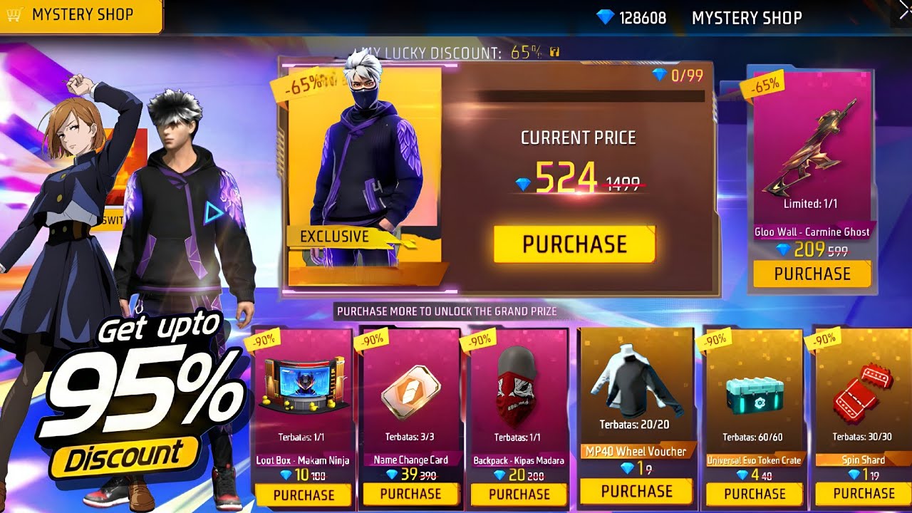 JUJUTSU KAISEN MYSTERY SHOP EVENT, NEXT RING EVENT FF, FREE FIRE NEW EVENT, NEW EVENT FREE FIRE