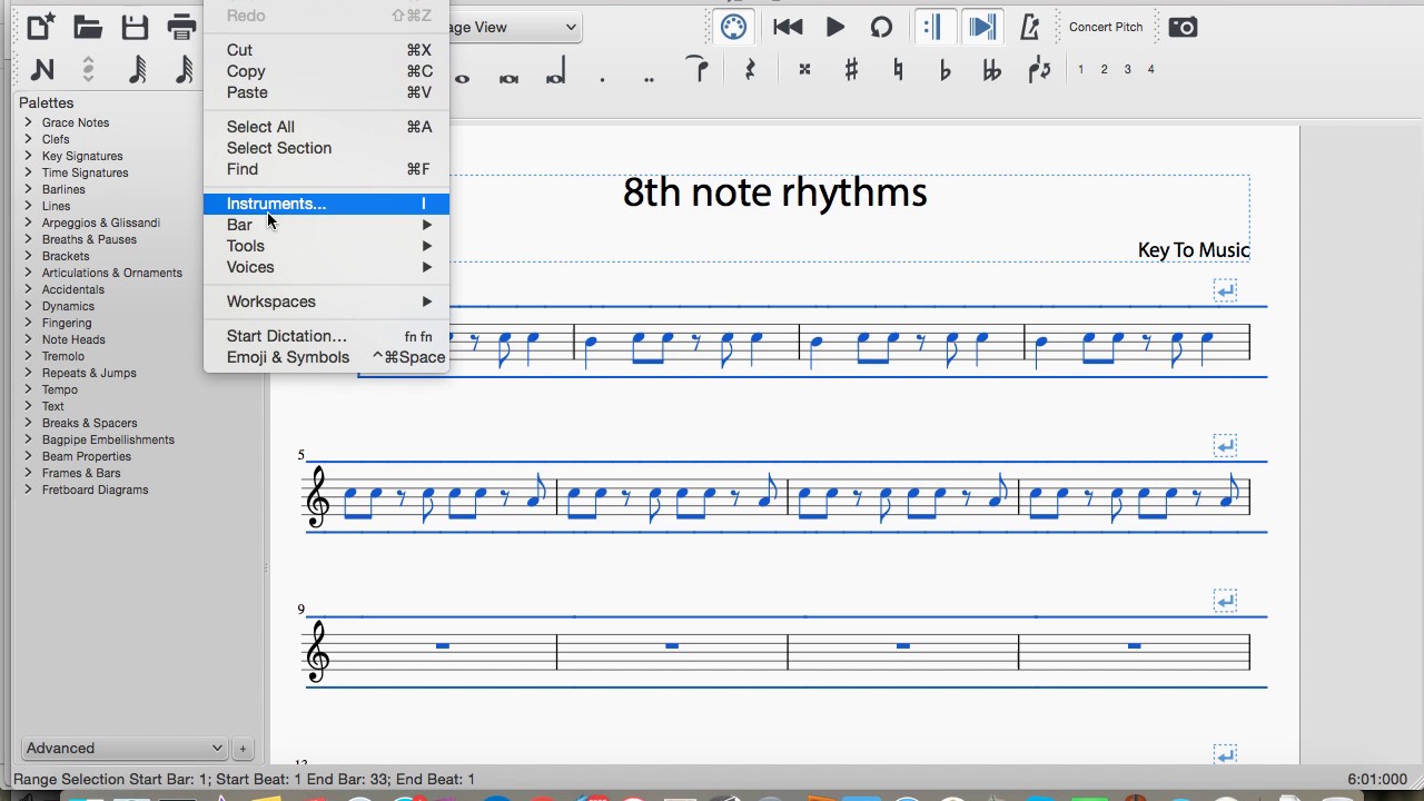 Musescore tutorial 1: How to use Musescore to create a chord or rhythm chart