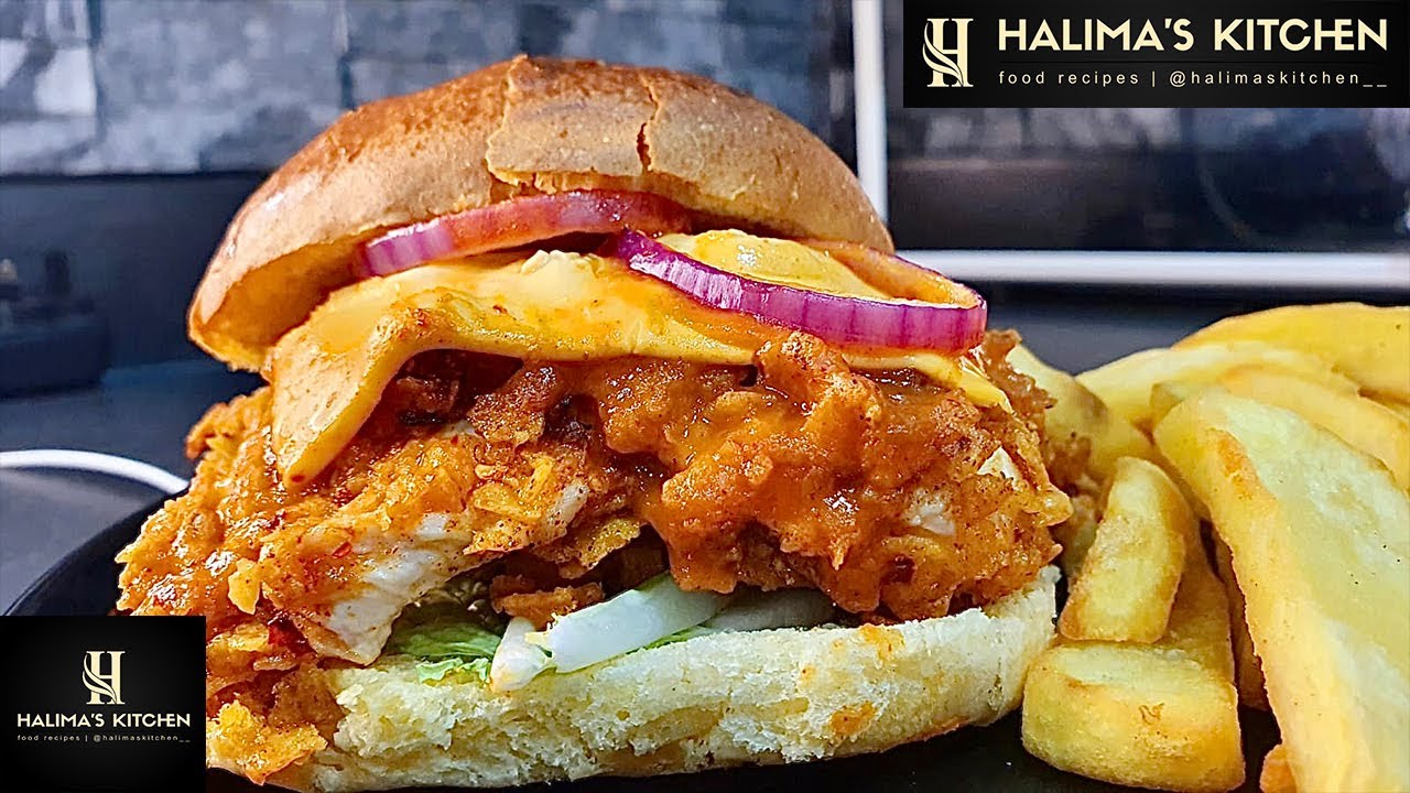 Crispy Spicy Doritos Chicken Burger | Homemade | KFC
