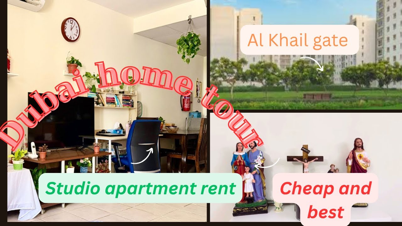 Dubai home tour alkhail gate studio apartment tour/dubai house rent /affordable flats in dubai