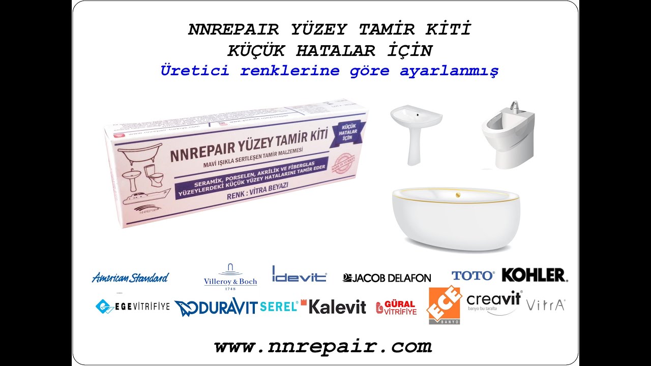 Küçük hatalar için Seramik ve Akrilik Tamir Kiti