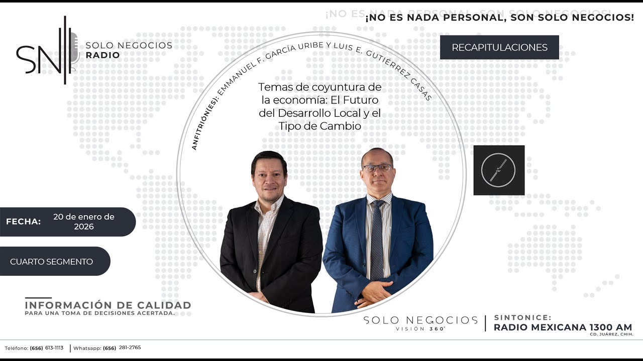 [SNR] Cuarto segmento de Solo Negocios Radio del 20 de enero de 2026