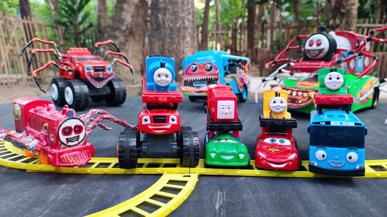 Bermain Kereta Api Thomas Hantu Laba-laba Vs Kereta Thomas & Friends, Mobil Balap, Mobil Laba-laba