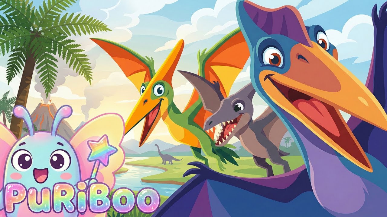 Sky Dino Rangers | Dinosaur Song | Learn Pterosaurs