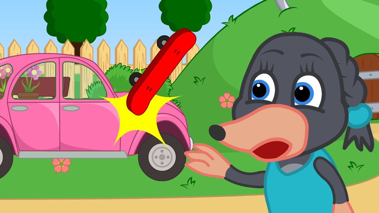 Benny Mole em Português Brasil - Skate Bateu No Carro Desenho Animado