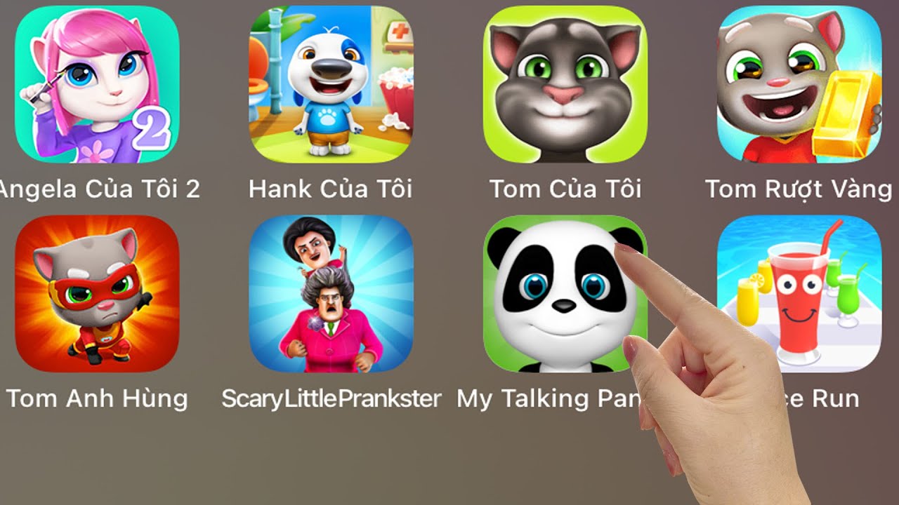 Angela,My Hank,Juice Run,ScaryLittlePrankster,Talking Tom,