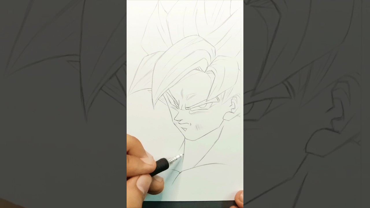 Drawing Goku Ssj blue ✍️✨ #satisfying #shorts #viral