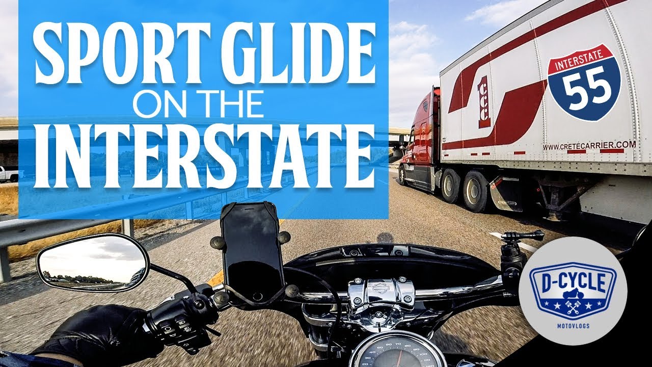 Harley-Davidson Sport Glide on the Interstate #HarleyDavidson #SportGlide #flsb