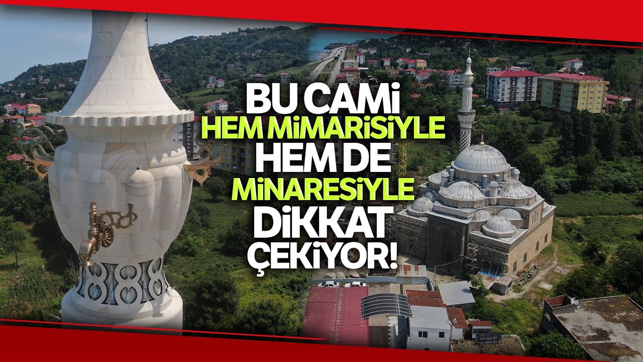 Giresun’un Eynesil İlçesinde Yeşil Camii’nin Semaver Şeklindeki Minaresi Dikkat Çekiyor