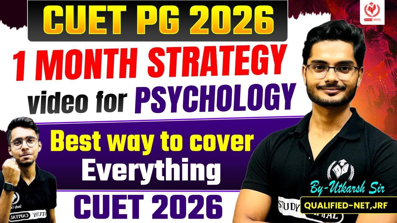 1 Month Strategy for CUET PG 2026 MA/MSc Psychology 🔥|| Best way to Cover Everything