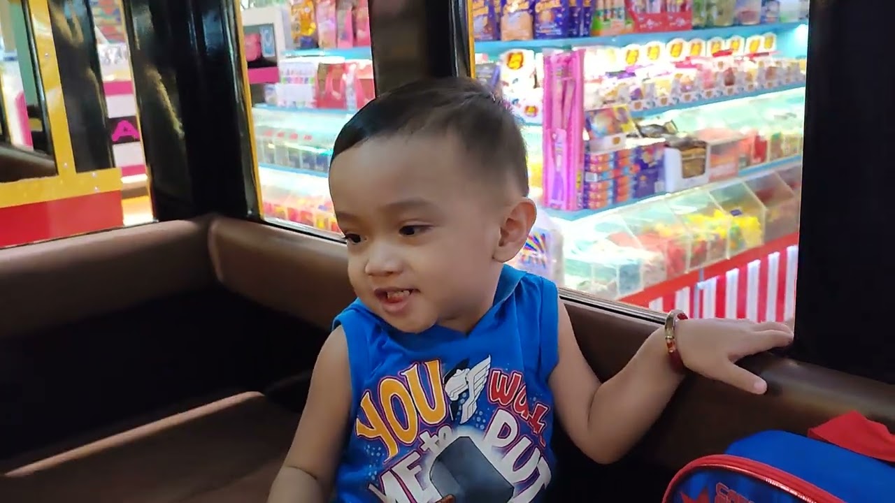 Stephen 1st mini train ride courtesy of Kutie Kuts at SM Marikina (2-10-23)