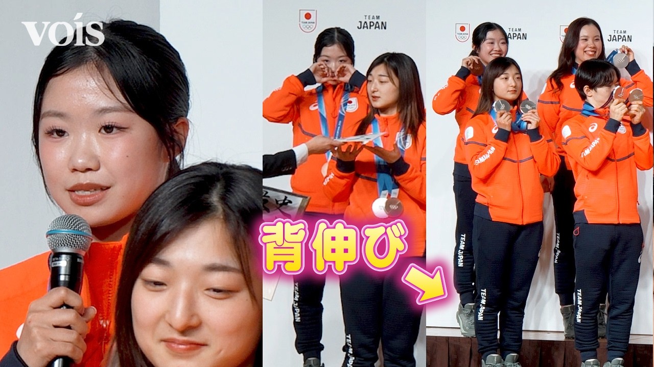 17歳・中井亜美、フィギュア最年少メダリスト　フォトセッションで背伸び　ミラノ冬季五輪 帰国会見