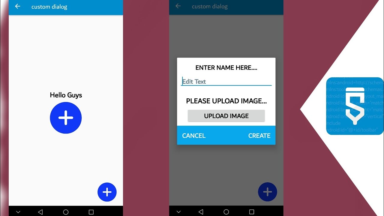Floating Action Button and custom dialog in sketchware