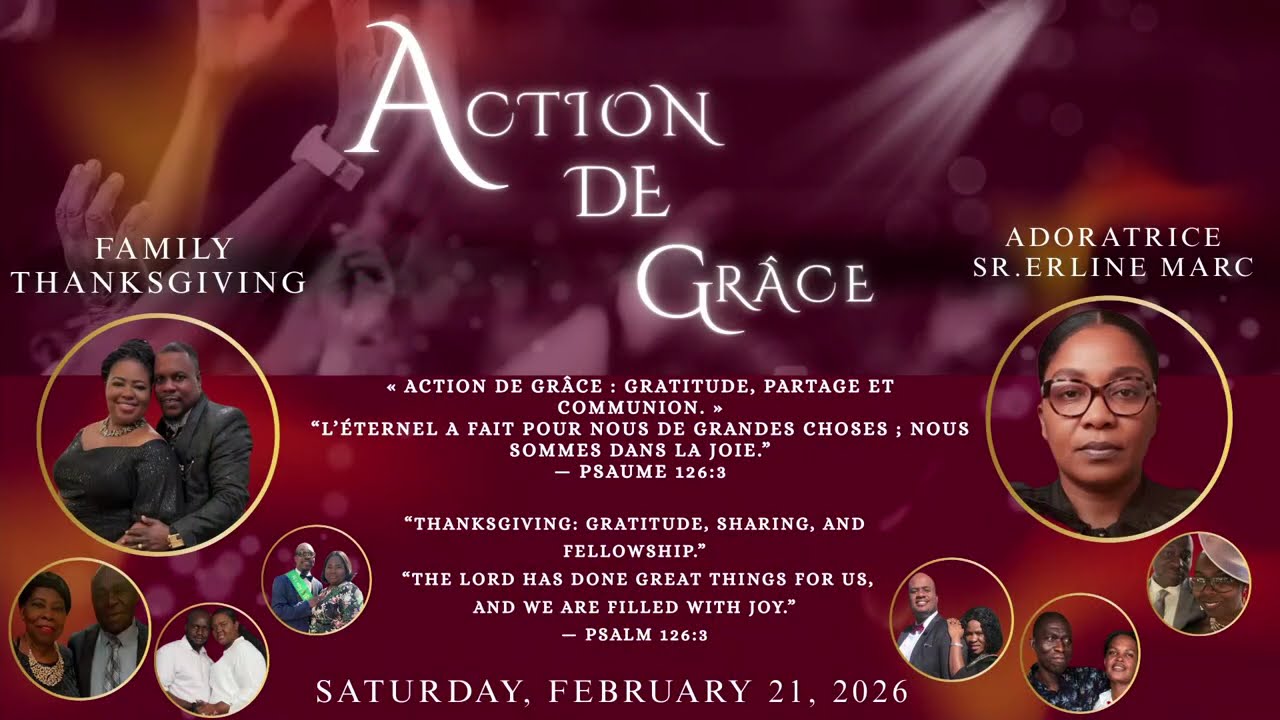 Service D'Action De Grâce | La Famille  Simeon, Jean, Ovince  | 21 Fevrier 2026| Sr. Erline Marrc