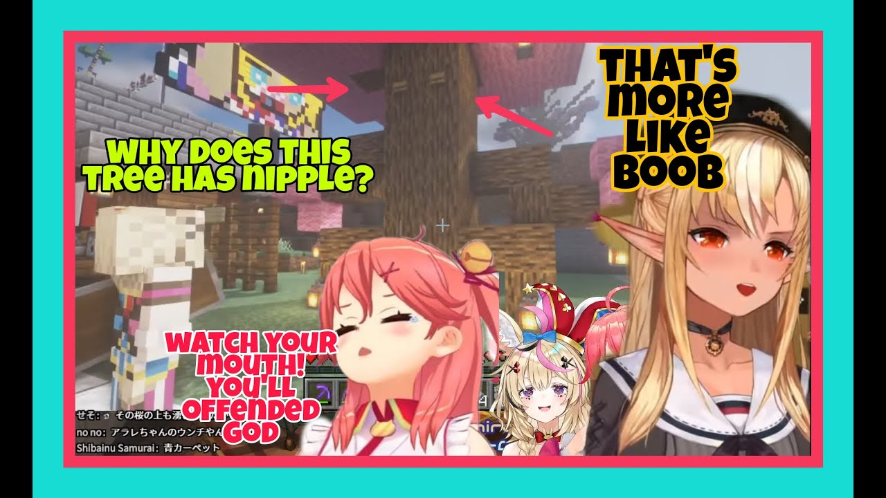 Shiranui Flare And Polka Make Fun Of A Sacred Tree At Miko's Shrine n Anger God [Hololive/Eng Sub]