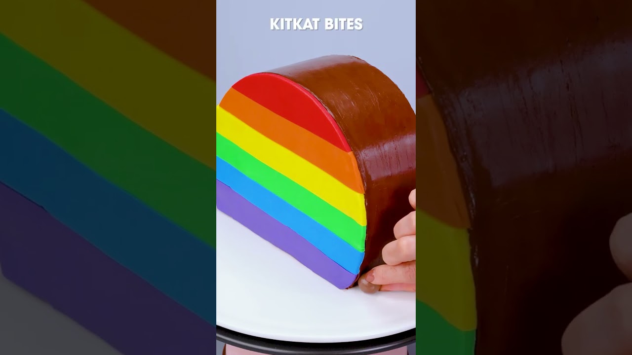 This Rainbow Cake is a Colorful Dream Come True #shorts #satisfying #cake