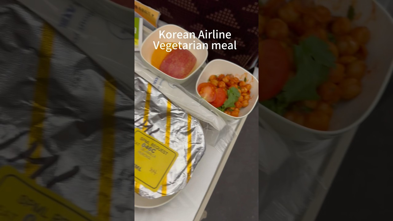 Korean Air Culinary Journey✈️Savoring a Special Indian Vegetarian Curry Meal on Board #shortsvideo