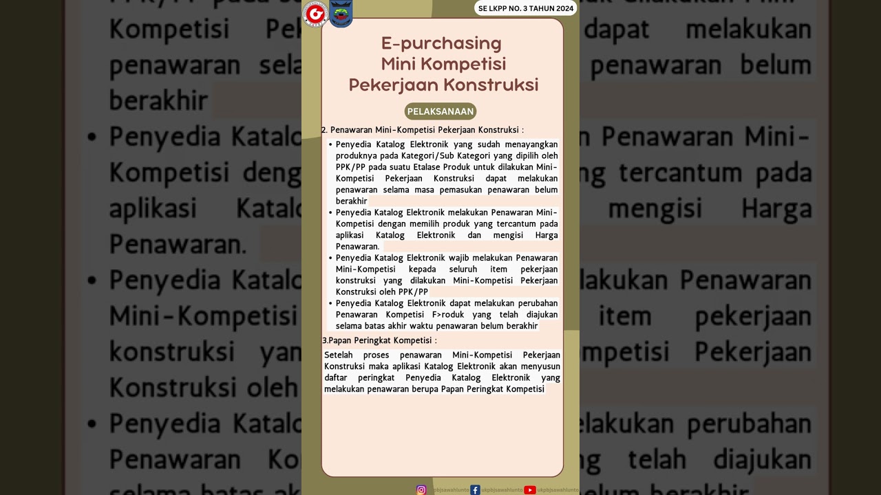 e-purchasing katalog melalui mini kompetisi pekerjaan konstruksi