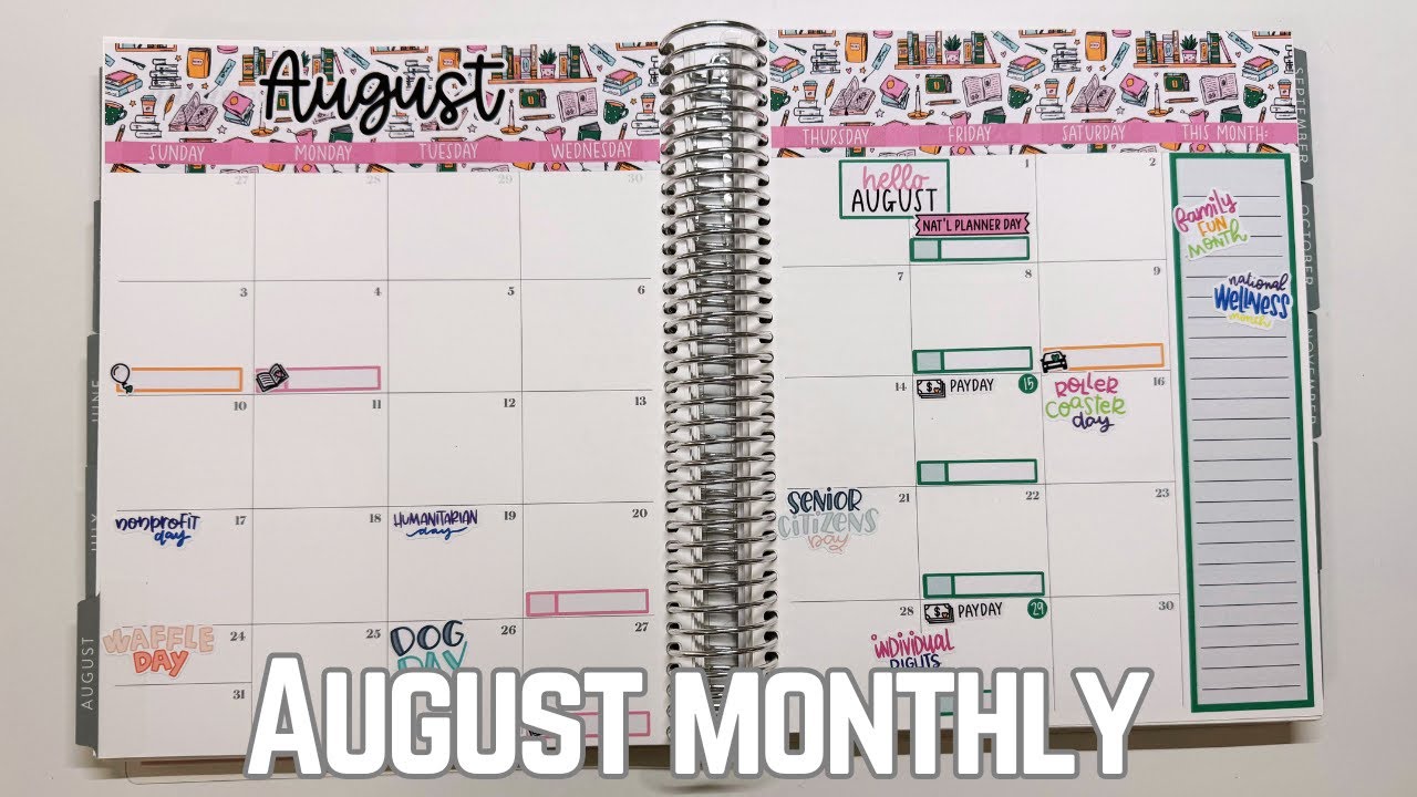 August Monthly | PlannerKate Stickers