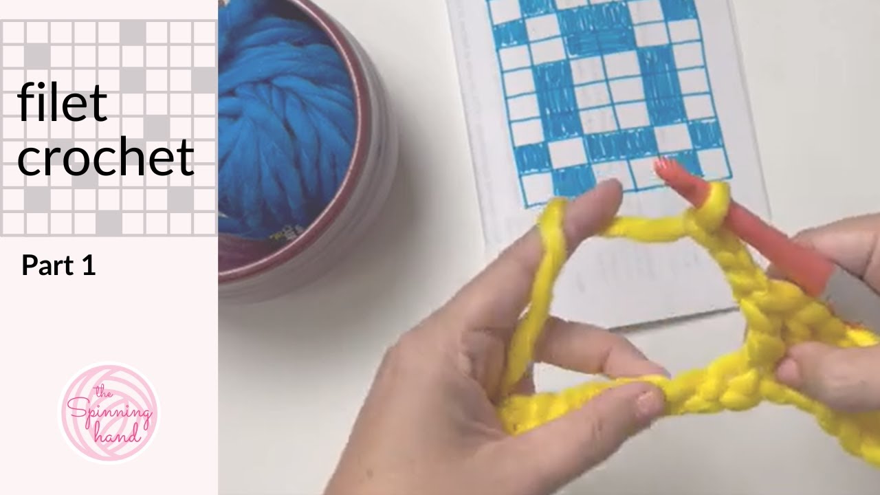 Filet crochet tutorial | How to read a crochet chart when the 1st square is open | The Spinning Hand