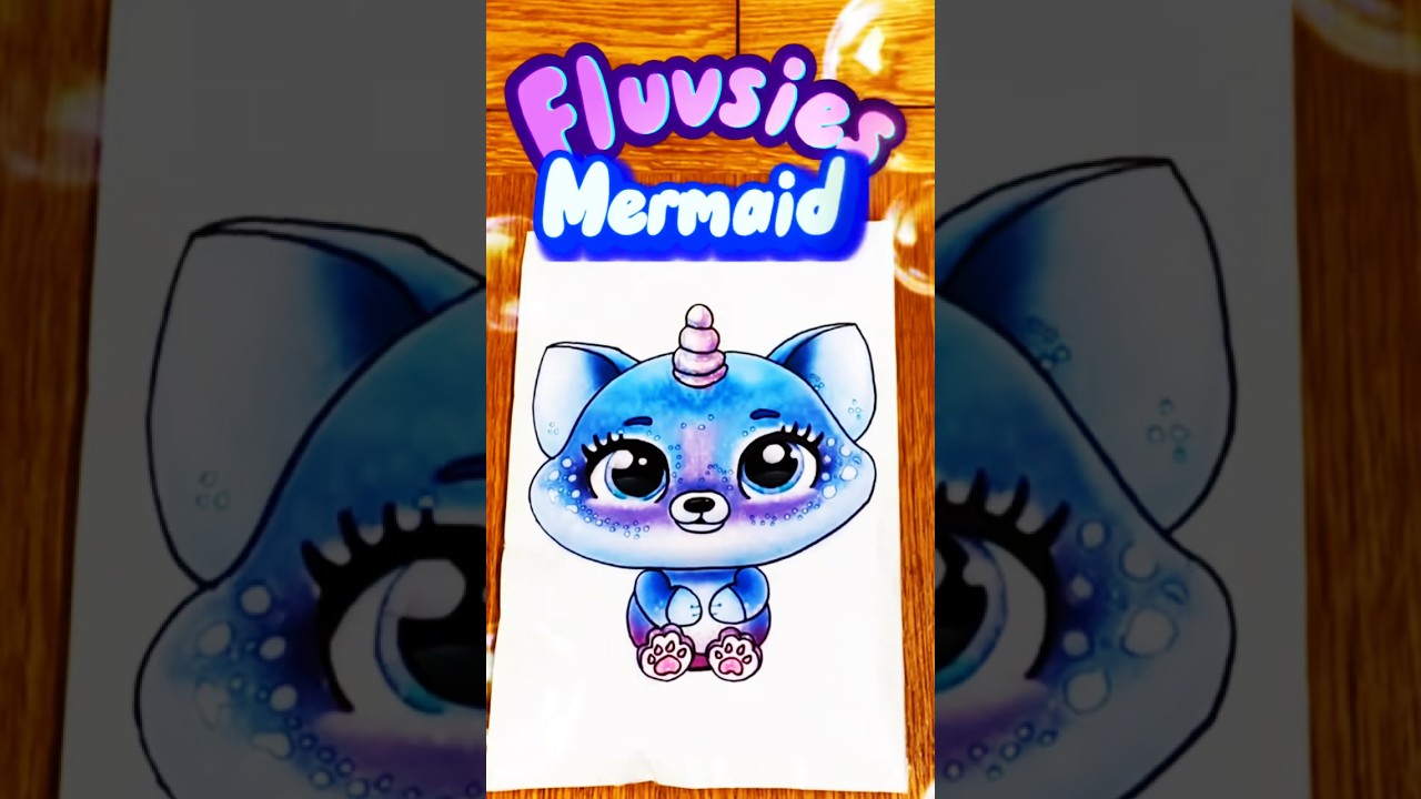Fluvsies: Mermaid #fluvsie #tutotoons #games #blindbagpaper #papercraft #art