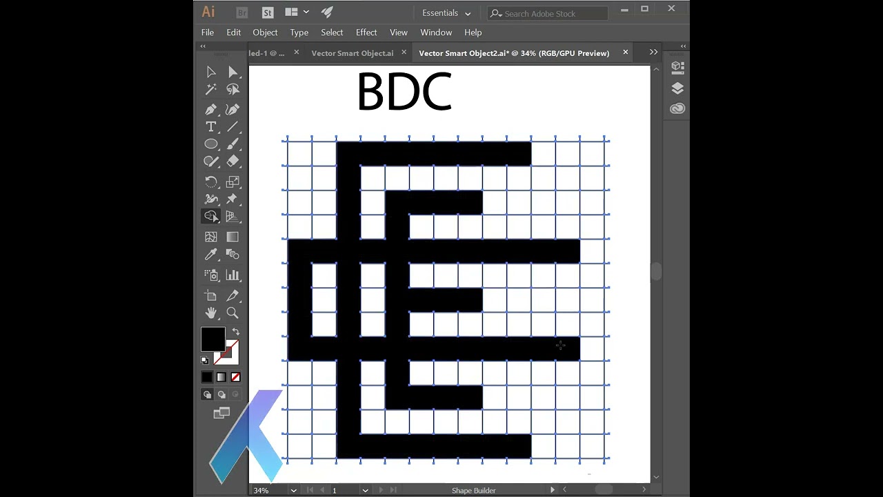 Letters logo design usign grid in illustrator