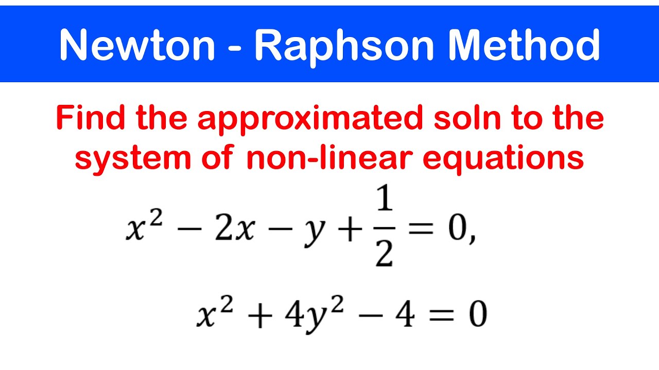 🟢11a - Newton - Raphson Method for Functions of Several Variables (Non-Linear Systems of Equ's) 1