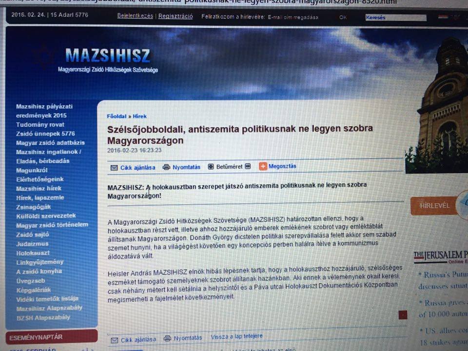 Rendhagy&oacute; Istentisztelet a Don&aacute;t szobor miatt a P&aacute;va utc&aacute;ban!