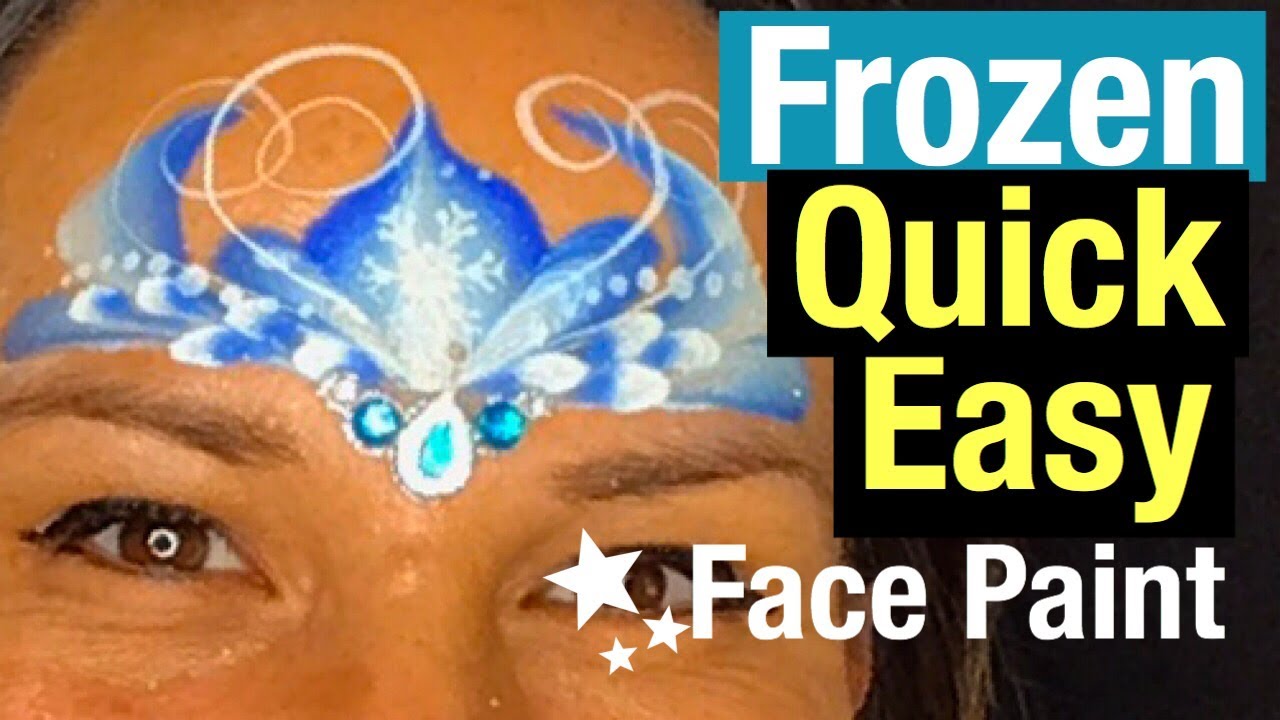 DIY Frozen crown face paint with gem clusters that shine