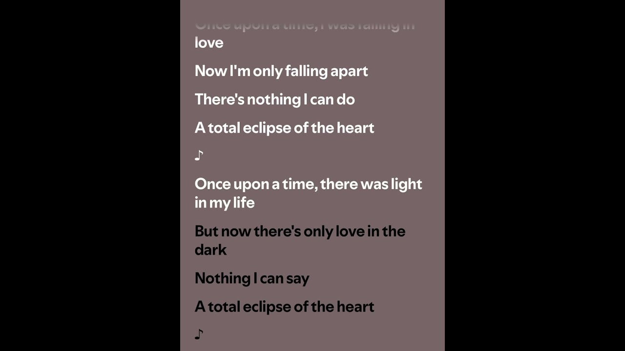 Bonnie Tyler |”Total Eclipse Of The Heart”| lyrics video