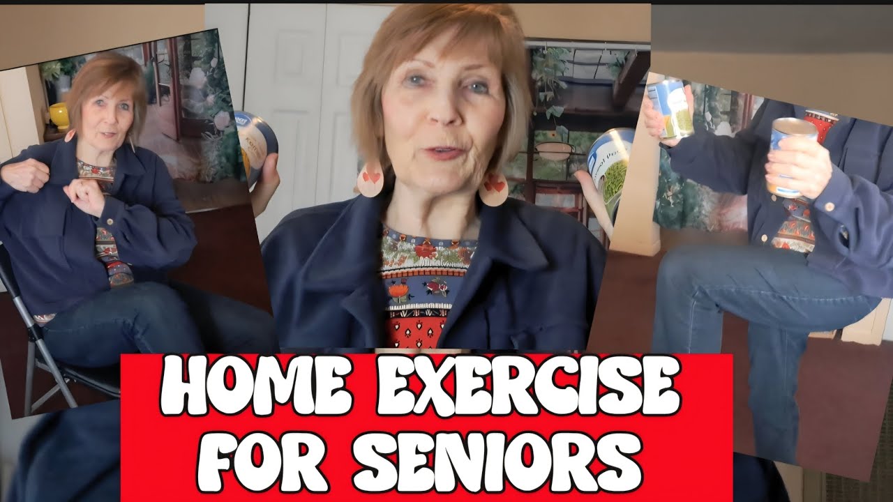 Lets get FIT,♡80 yr old shows,Chair + DIY Weights #cansandcando 